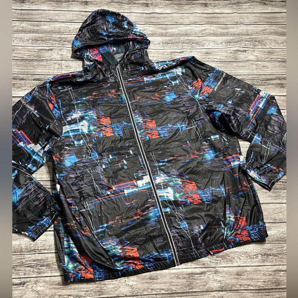 Adult 2XL DSG Windbreaker Light Colorful Sportswear Athletic Nylon Full Zip Jack